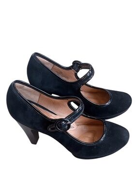 Sofft Black Suede Mary Jane Heels, Sz. 8.5